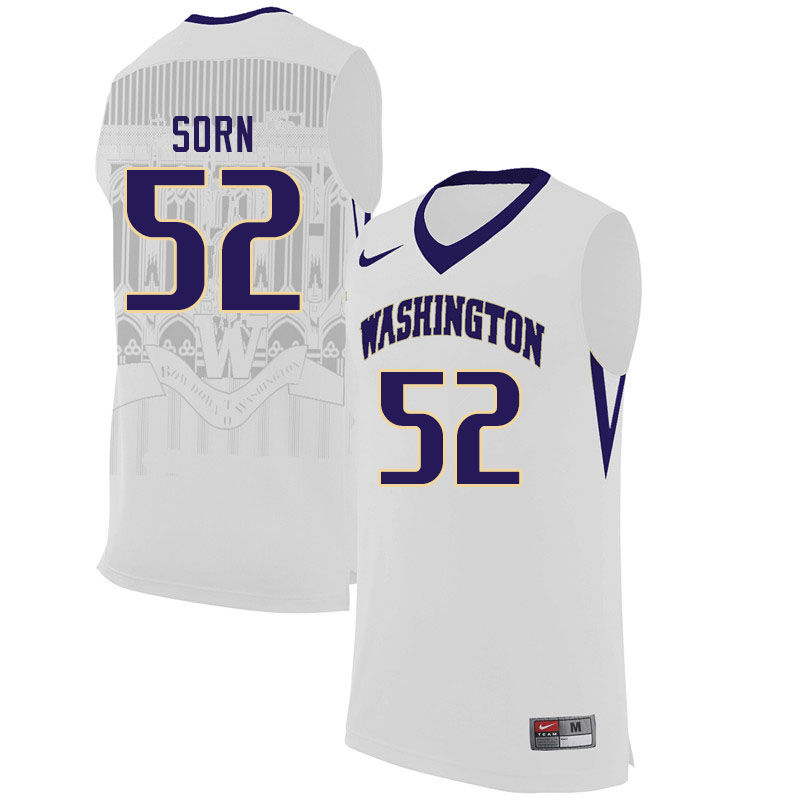 Men #52 Riley Sorn Washington Huskies College Basketball Jerseys Sale-White